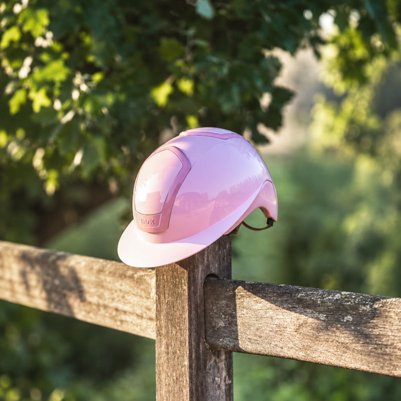 Kask Nemesi Shine Wide Peak Riding Hat - Bubble Pink-3