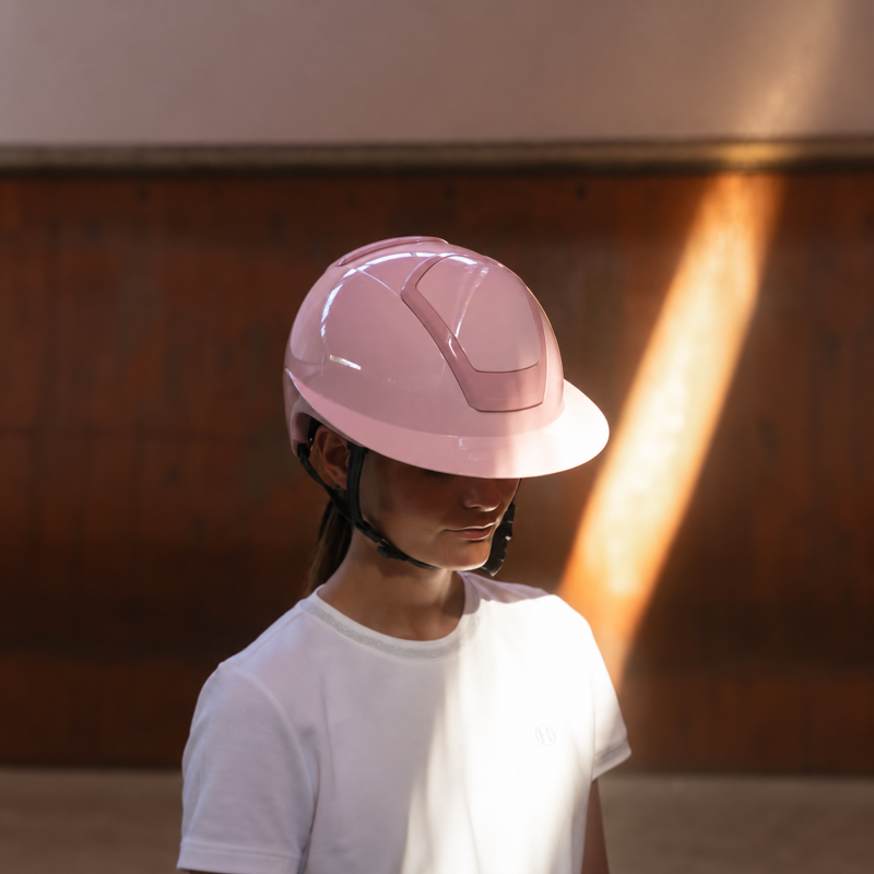Kask Nemesi Shine Wide Peak Riding Hat - Bubble Pink-2