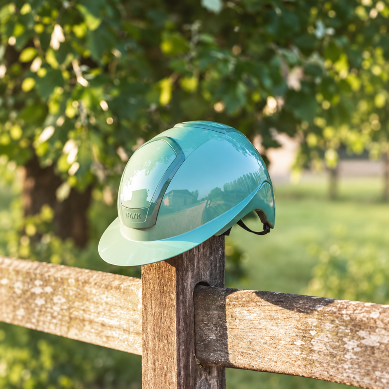 Kask Nemesi Shine Wide Peak Riding Hat - Mint Green-2