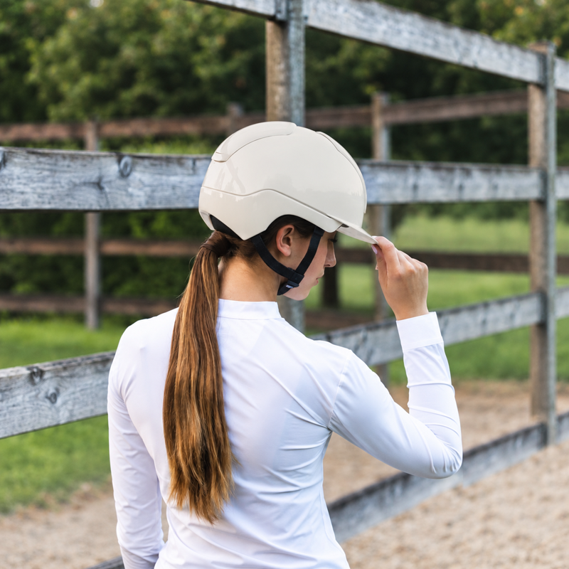 Kask Nemesi Shine Wide Peak Riding Hat - Silk Beige-4