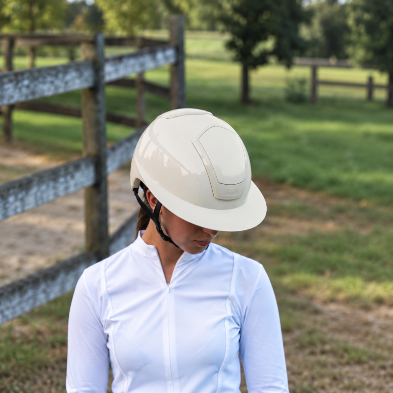 Kask Nemesi Shine Wide Peak Riding Hat - Silk Beige-3