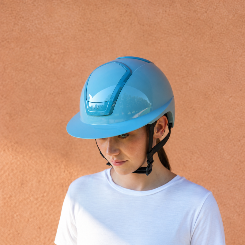 Kask Nemesi Shine Wide Peak Riding Hat - Soft Blue-3