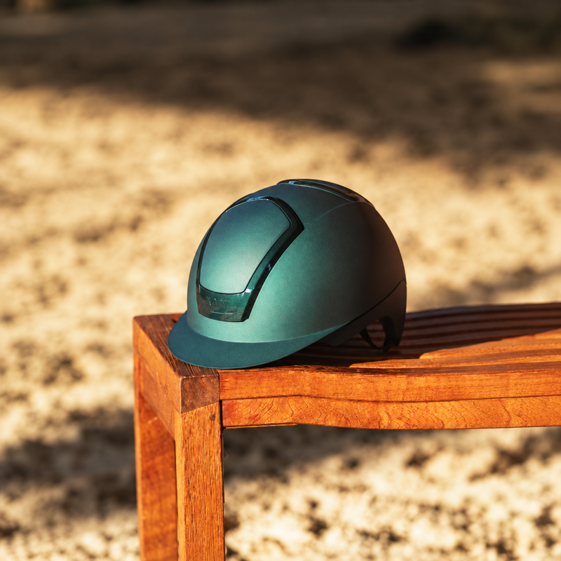 Kask Nemesi Metal Standard Peak Riding Hat - Teal Green-2