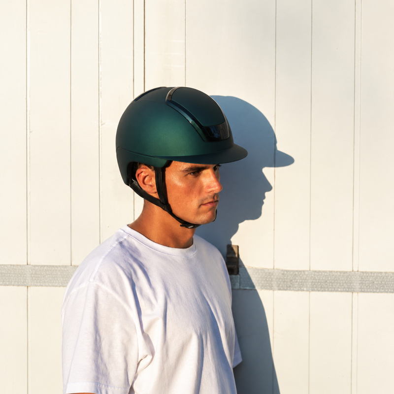 Kask Nemesi Metal Standard Peak Riding Hat - Teal Green-4