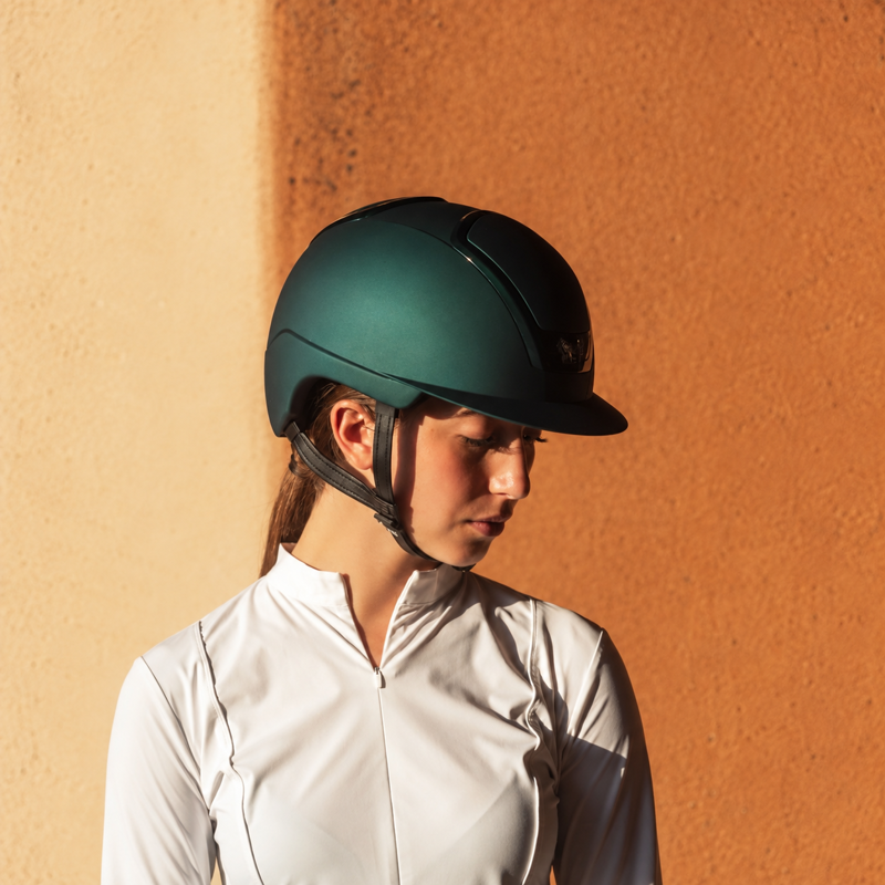 Kask Nemesi Metal Standard Peak Riding Hat - Teal Green-3
