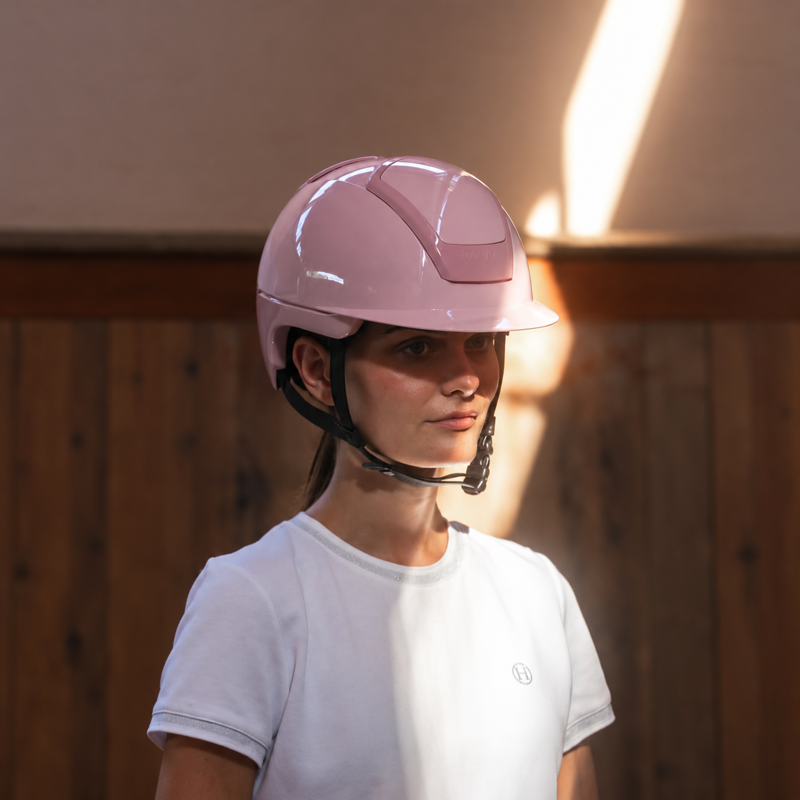 Kask Nemesi Shine Standard Peak Riding Hat - Bubble Pink-2