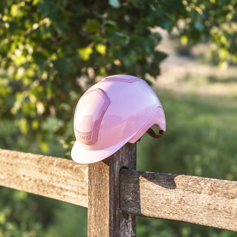 Kask Nemesi Shine Standard Peak Riding Hat - Bubble Pink-3