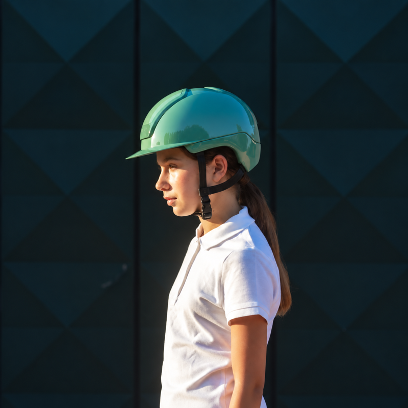 Kask Nemesi Shine Standard Peak Riding Hat - Mint Green-3