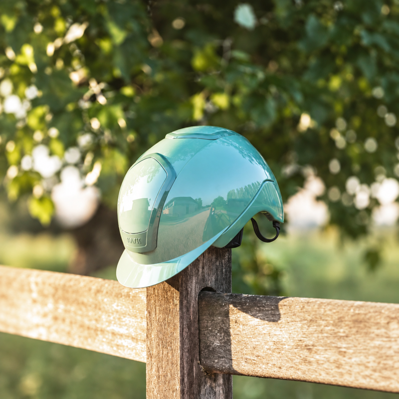 Kask Nemesi Shine Standard Peak Riding Hat - Mint Green-2