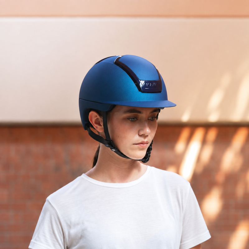 Kask Nemesi Metal Standard Peak Riding Hat - Cobalt Blue-2