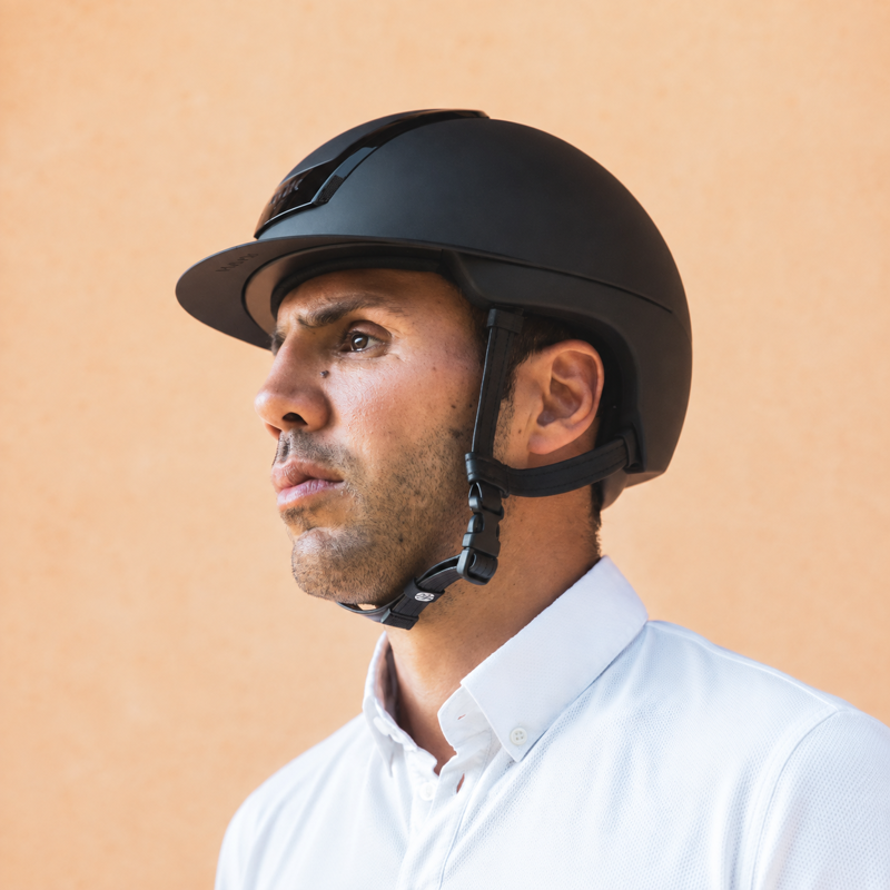 Kask Nemesi Metal Standard Peak Riding Hat - Smokey Black-3
