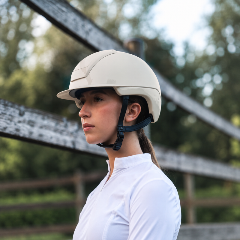 Kask Nemesi Shine Standard Peak Riding Hat - Silk Beige-2