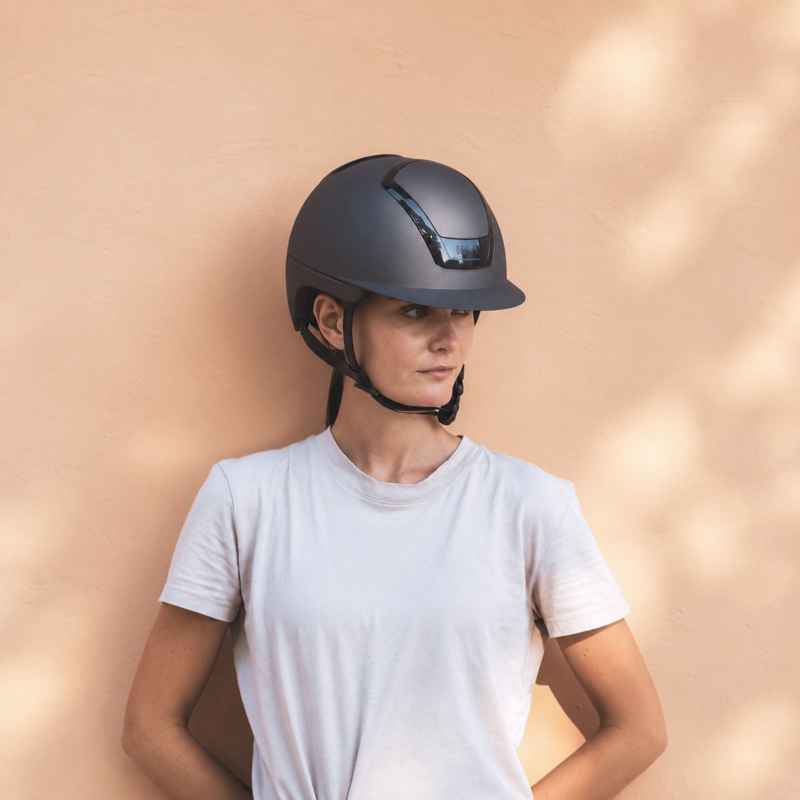 Kask Nemesi Metal Standard Peak Riding Hat - Ash Brown-4