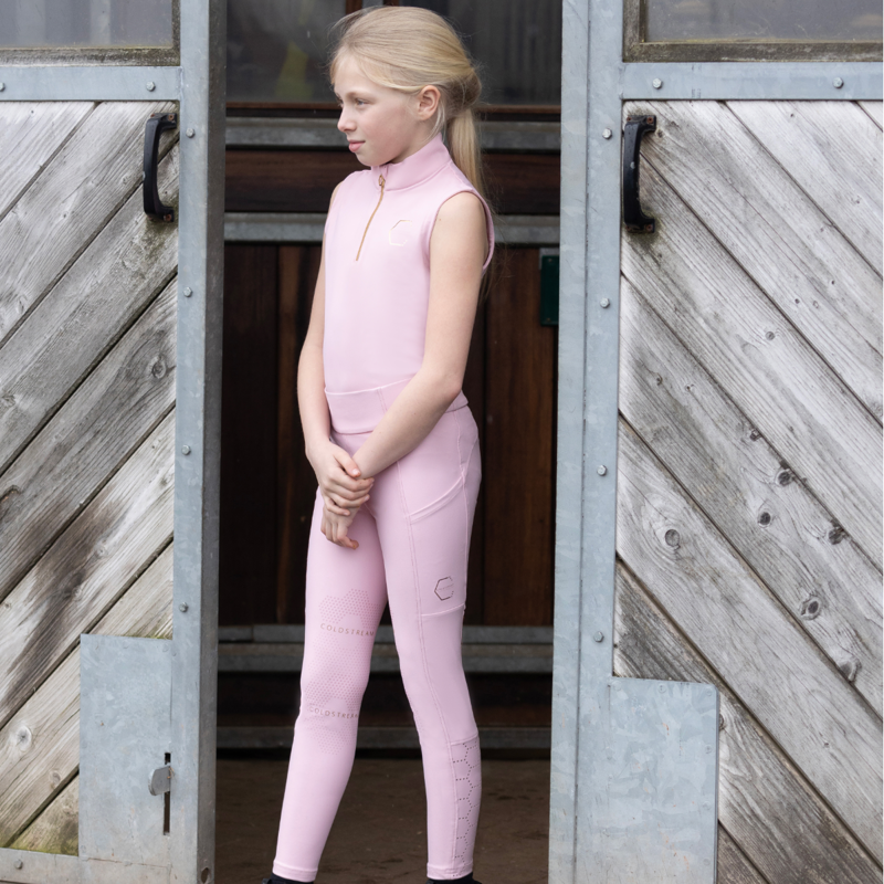Coldstream Next Generation Child's Cranshaws Riding Tights - Blush Pink-2