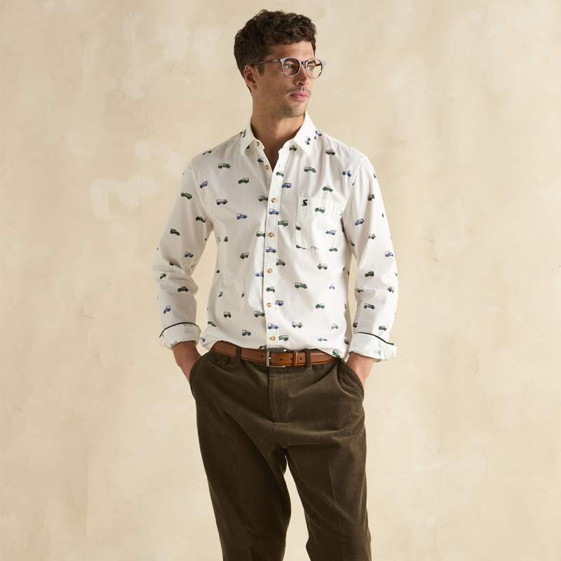 Joules Men's X Eleanor Tomlinson Classic Fit Cotton Shirt - White-2