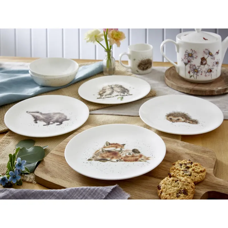 Portmeirion Wrendale Designs Set of 4 Woodland Animal Lunch Plates-3