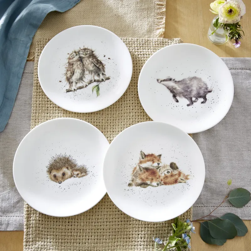 Portmeirion Wrendale Designs Set of 4 Woodland Animal Lunch Plates-2