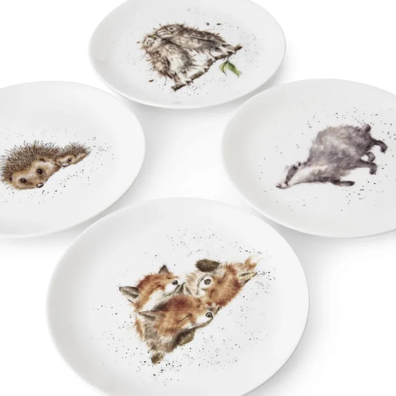 Portmeirion Wrendale Designs Set of 4 Woodland Animal Lunch Plates-1