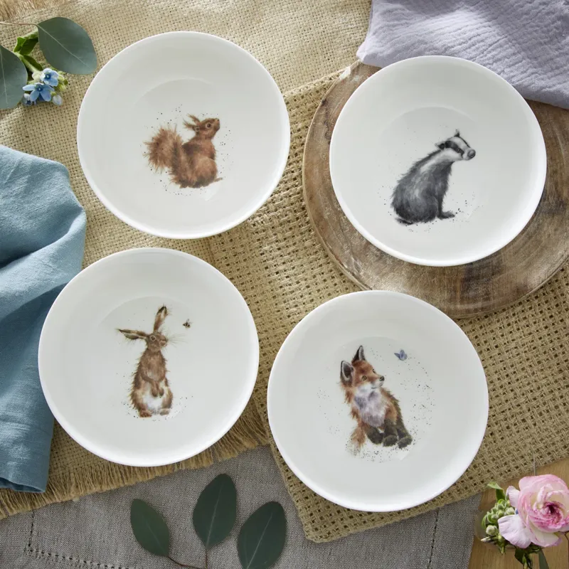 Wrendale Designs Set of 4 Woodland Animal Deep Bowls-2