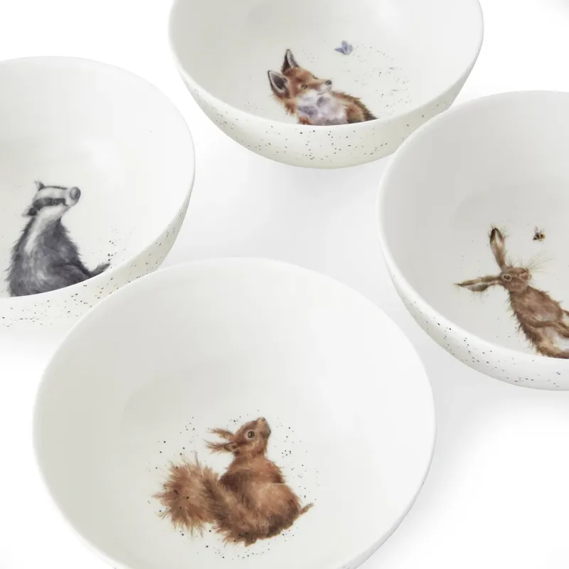 Wrendale Designs Set of 4 Woodland Animal Deep Bowls-1