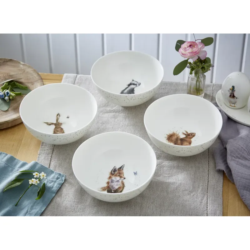 Wrendale Designs Set of 4 Woodland Animal Deep Bowls-3