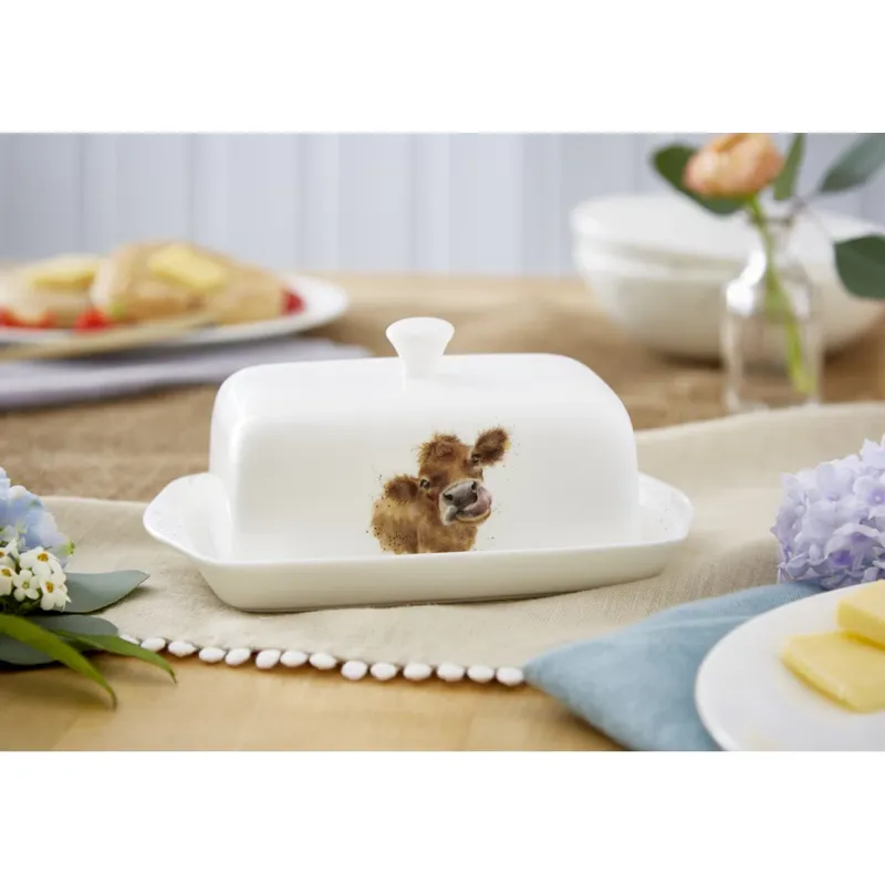 Wrendale Designs 'Moo' Cow Butter Dish-3