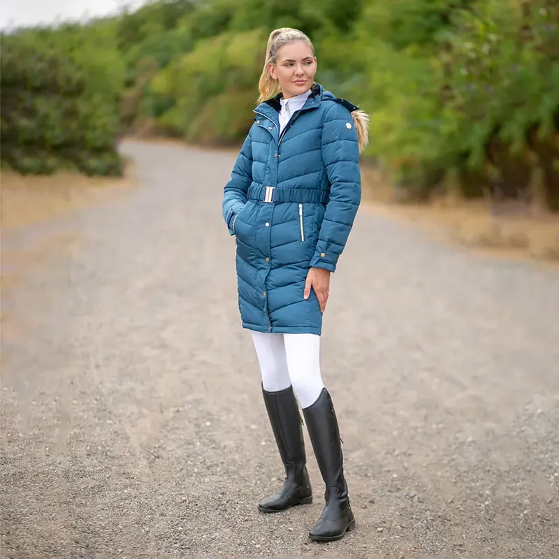 Coldstream Branxton Long Quilted Coat - Cool Slate Blue-3