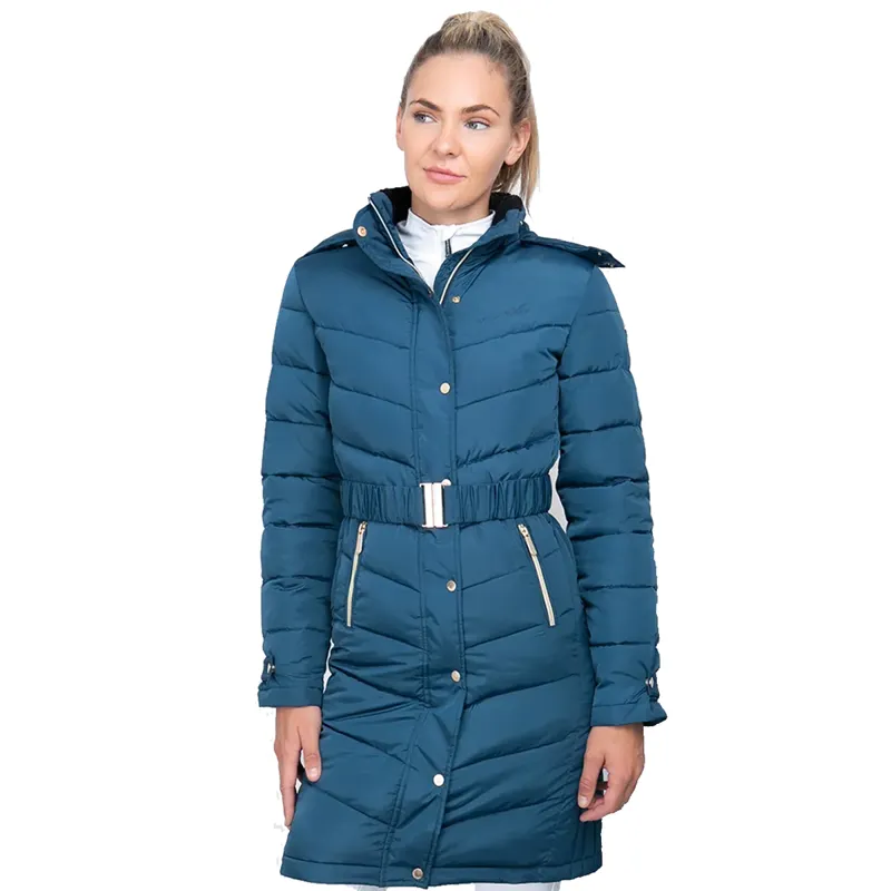 Coldstream Branxton Long Quilted Coat - Cool Slate Blue
