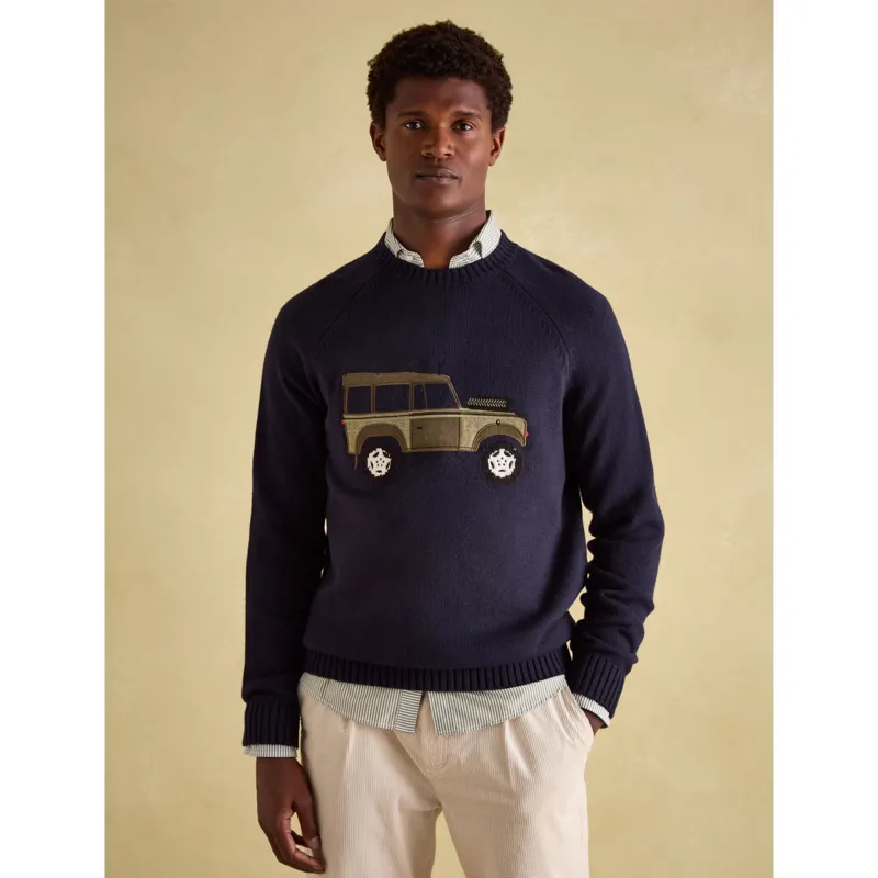 Joules Men's Vehicle Applique Crew Neck Jumper - Navy-1