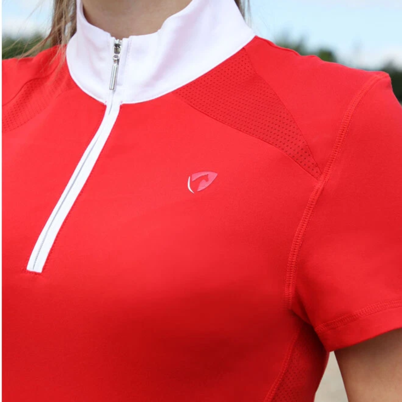 Hy Equestrian Scarlet Show Shirt - Red/White-1