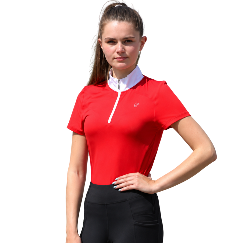 Hy Equestrian Scarlet Show Shirt - Red/White