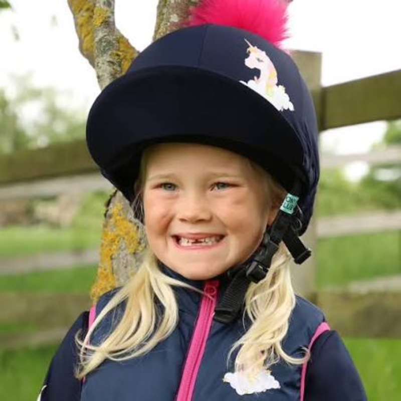 Little Unicorn Hat Cover by Little Rider - Navy/Pink-1