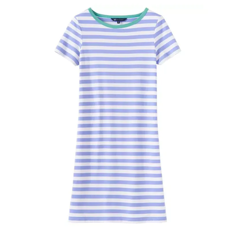 Crew Clothing Ladies Breton Dress - Hyacinth/White