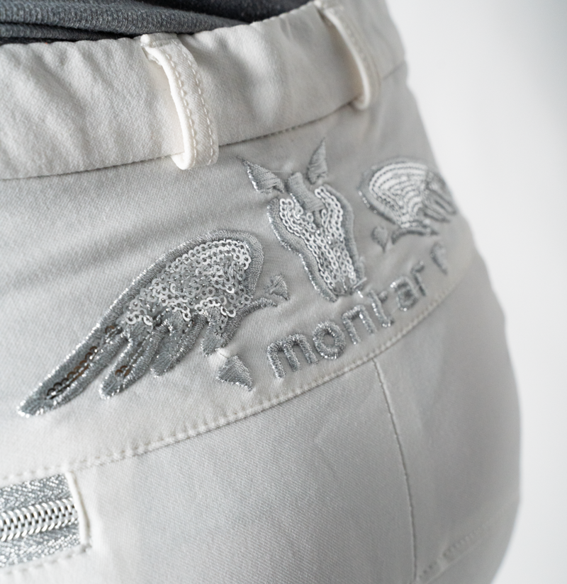 Montar ESS High Waist Ladies Breeches - Silver Grey-1