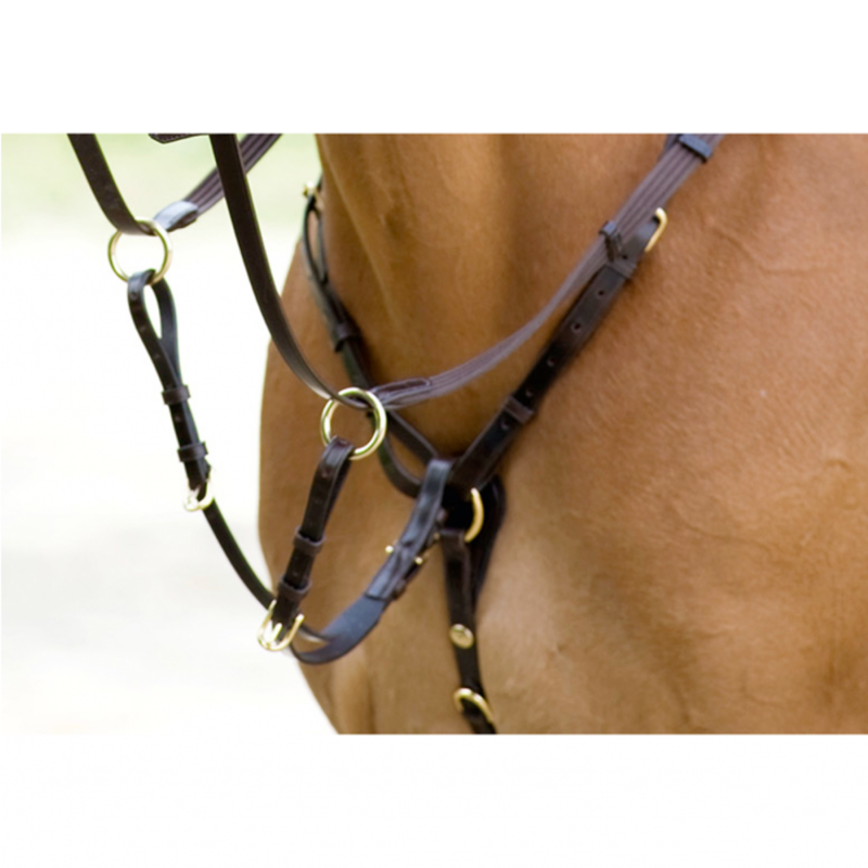 Schockemohle Race II Breastplate - Antique Brown/Gold-1