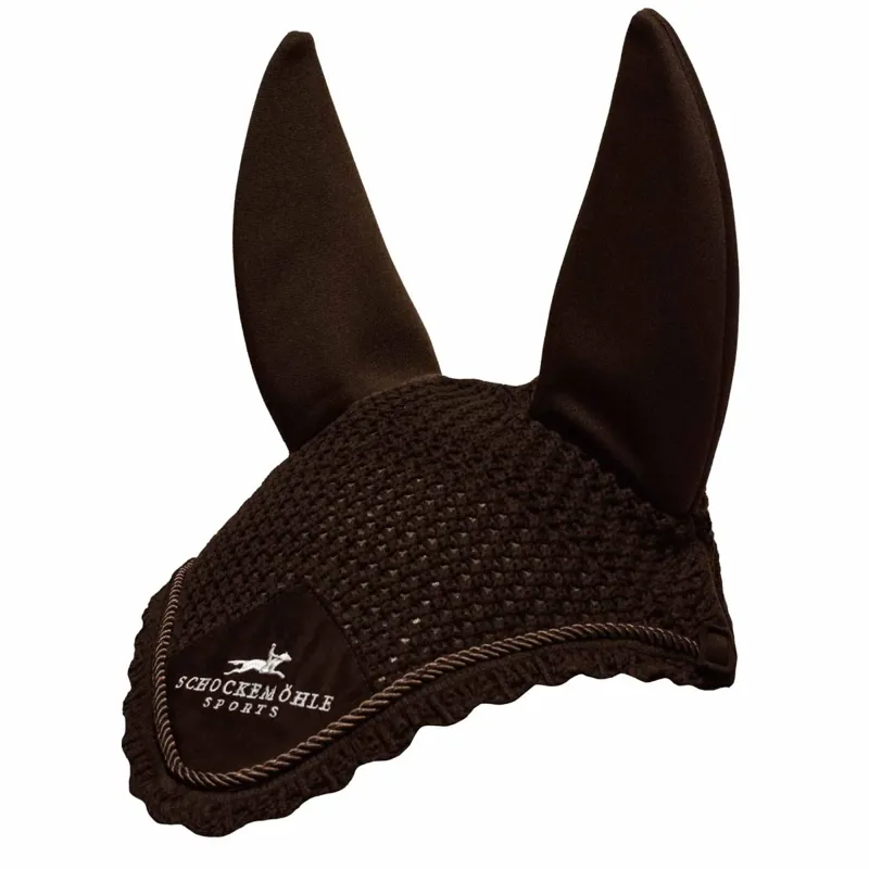 Schockemohle Silent Fly Veil With Logo - Chocolate