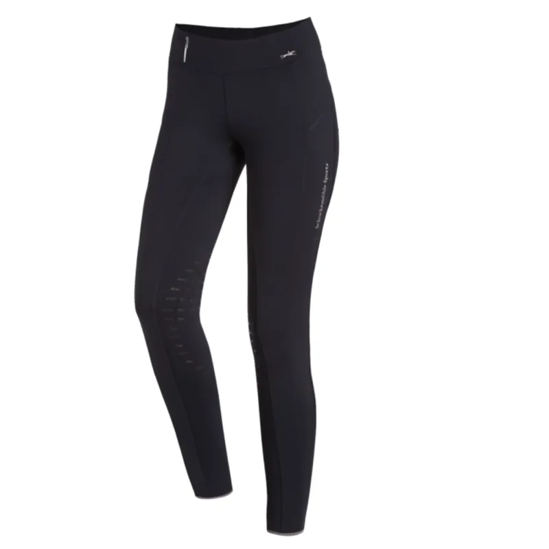 Schockemohle Knee Patch Ladies Riding Tights - Dark Navy 