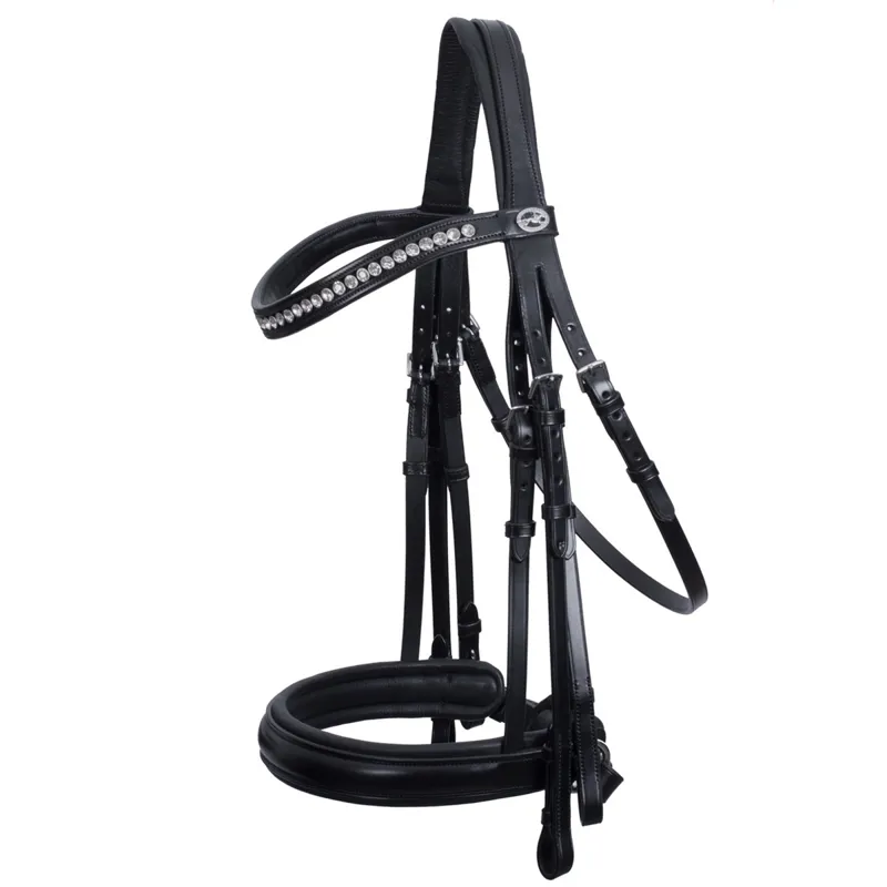 Schockemohle Barcelona Double Bridle - Black/Silver