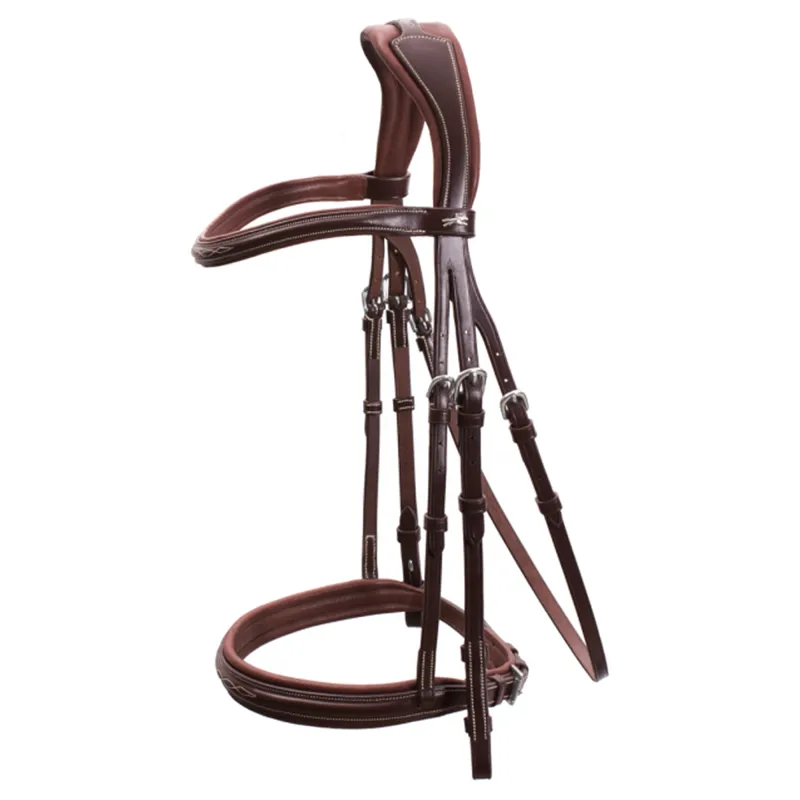 Schockemohle Montreal Select Anatomical Bridle - Espresso/Cream/Silver