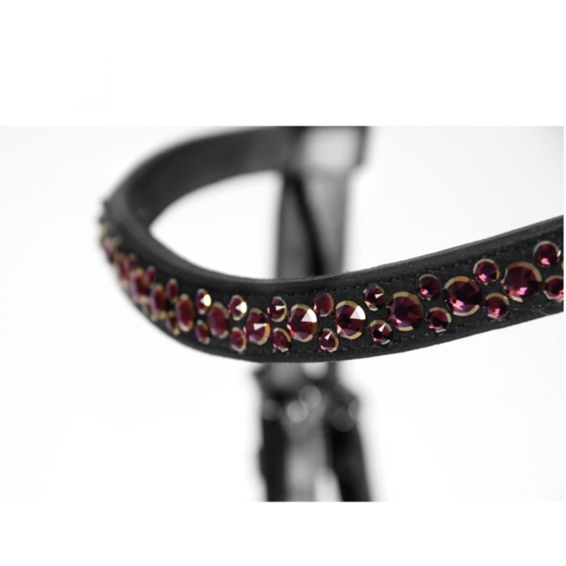 Schockemohle Stanford S Bridle - Black/Burgundy/Rose-1