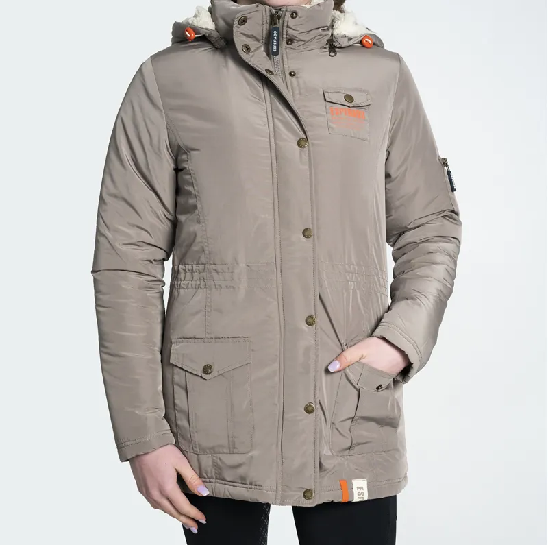 Esperado Dublin Ladies Parka Jacket - Taupe