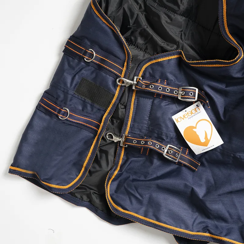Loveson Plus 350g Turnout Rug - Navy/Navy/Orange-1