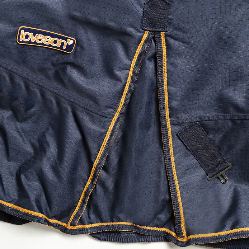 Loveson Plus 350g Turnout Rug - Navy/Navy/Orange-3