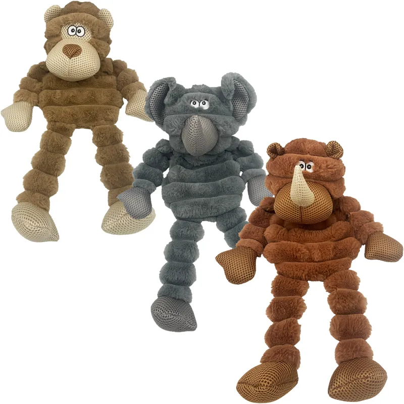 Hem and Boo Wild Animals Dog Toy - Assorted