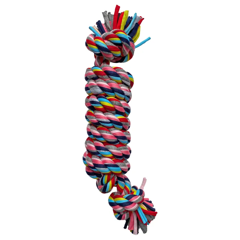 Hem and Boo 31cm Cotton Cracker Rope Toy - Bright Mixed
