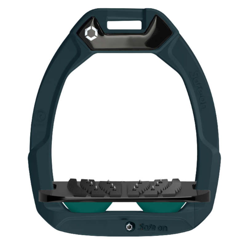 Flex-On Safe-On Inclined Ultra-Grip Stirrups - Dark Green/Black/Dark Green