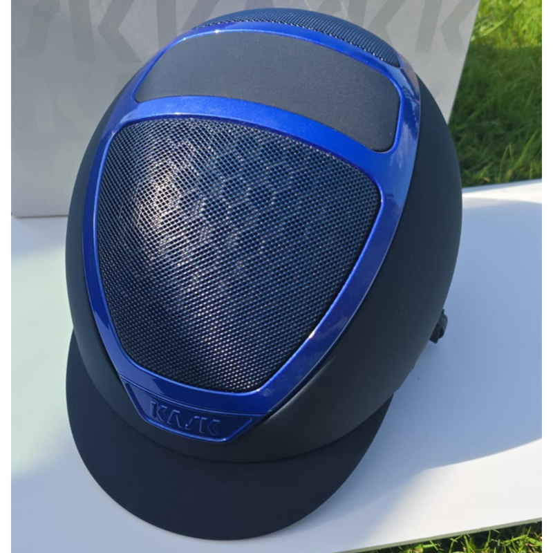 Kask Dogma Chrome Custom Riding Hat - Navy/Electric Blue-3