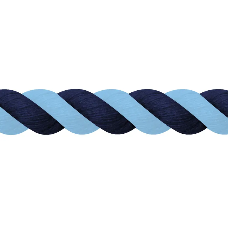 JHL Cotton 2m Lead Rope in Navy/Light Blue