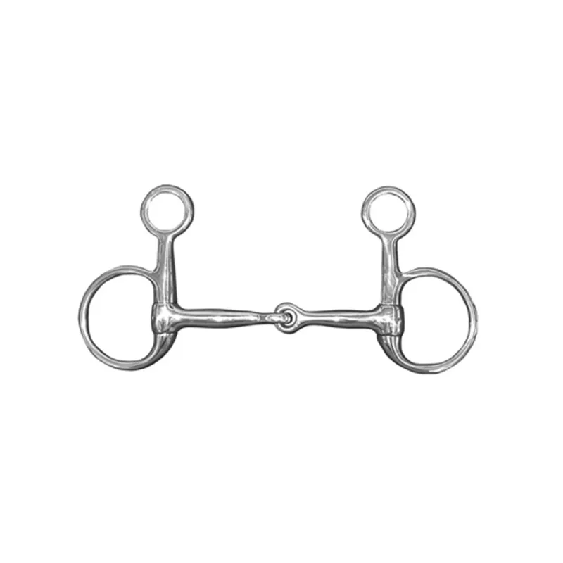 JHL Pro Steel Hanging Mouth Filet Baucher Snaffle Bit - Silver