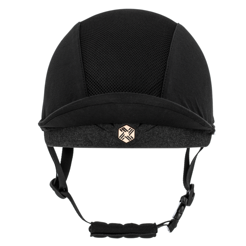 EQX by Charles Owen Phoenix Jockey Skull - Black/Rose Gold-1